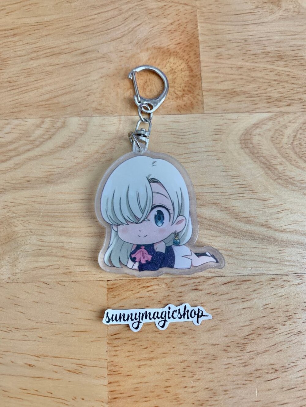 Seven Deadly Sins Anime Acrylic Keychain Elizabeth Liones White Hair Princess